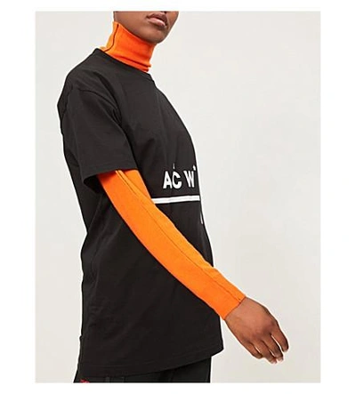 Shop A-cold-wall* Logo-print Cotton-jersey T-shirt In Black