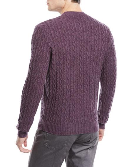 Neiman Marcus Men's Cashmere Cable-knit Crewneck Pullover Sweater In ...