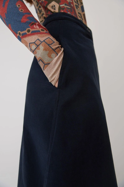 Shop Acne Studios A-line Wrap Skirt Teal Blue