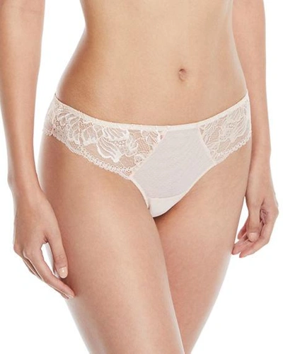 Shop Simone Perele Promesse Lace Tanga In Petal