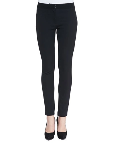 Shop Veronica Beard Scuba-knit Leggings In Navy