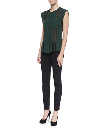 Veronica Beard Scuba-knit Leggings In Navy
