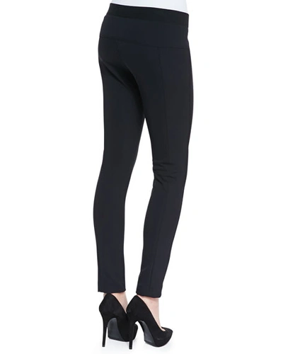 Shop Veronica Beard Scuba-knit Leggings In Navy