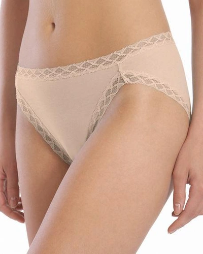 Shop Natori Bliss French Cut Lace Trimmed Briefs In Cafe