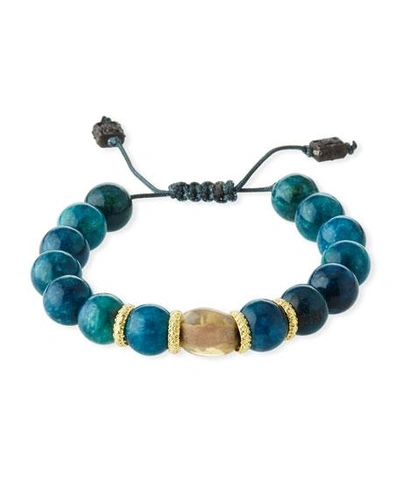 Shop Armenta Old World Apatite & Opal Bead Pull-through Bracelet In Yellow/black