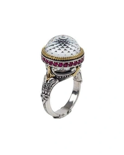 Shop Konstantino Pythia Crystal & Corundum Ring In Silver