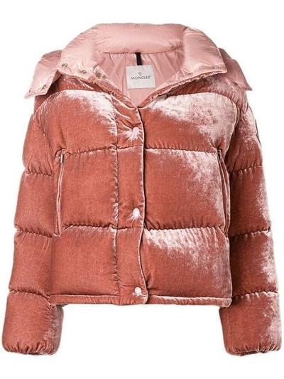 Shop Moncler Short Padded Jacket - Pink