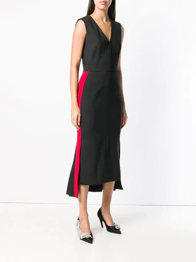 Shop Alexander Mcqueen Sleeveless Midi Dress Dress In Black