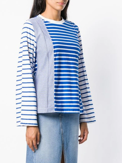 Shop Sjyp Uneven Stripe Tee - Blue