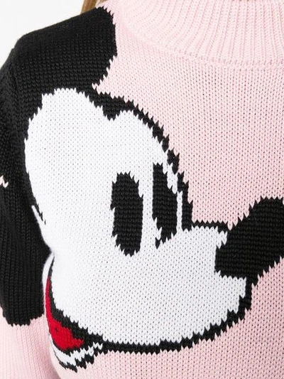 Shop Gcds Mickey Mouse Knit Sweater In Pink