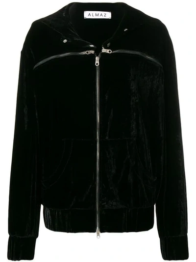 Shop Almaz Zipped Hooded Jacket - Black