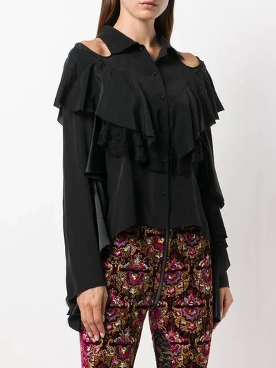 Shop Almaz Ruffled Shirt - Black