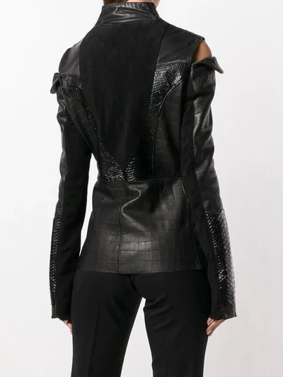 Shop Almaz Snakeskin Effect Jacket - Black