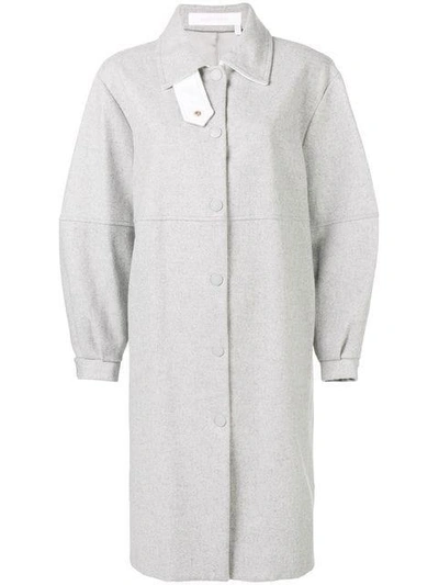 Shop See By Chloé Oversized Shirt Coat In Grey