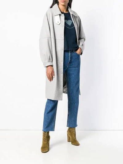 Shop See By Chloé Oversized Shirt Coat In Grey