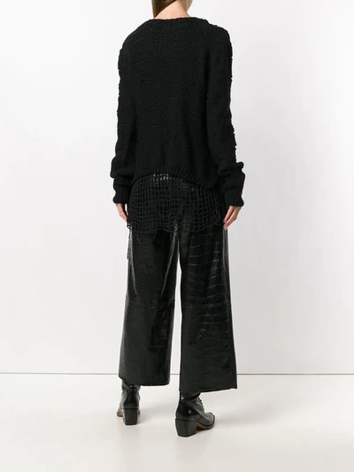 Shop Almaz Open Grid Knit Cardigan - Black