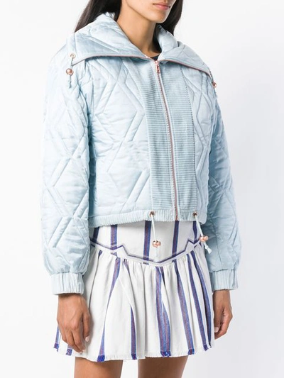 Shop See By Chloé Diamond Quilt Puffer Jacket In Blue