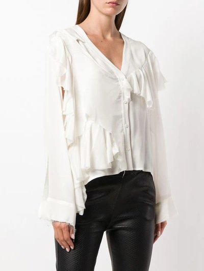 Shop Almaz Ruffled Details Shirt - White