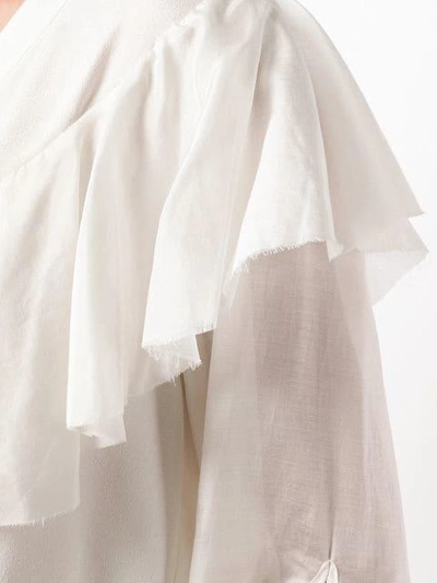 Shop Almaz Ruffled Details Shirt - White