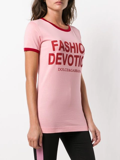 Shop Dolce & Gabbana Fashion Devotion T-shirt - Pink