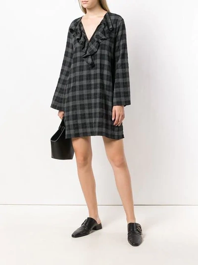 Shop Lareida Dress Tartan Dress - Grey