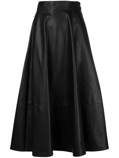Shop Loewe High Waisted Full Skirt In Black