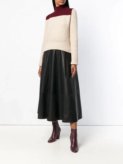 Shop Loewe High Waisted Full Skirt In Black