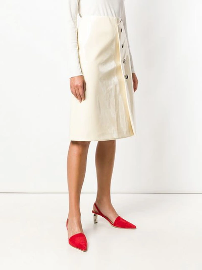 Shop Jil Sander High-waisted Wrap Skirt - White
