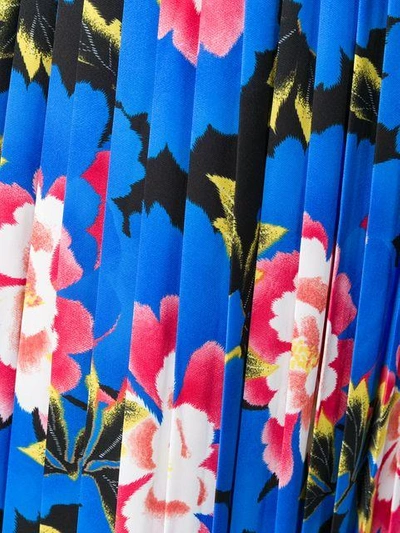Shop Kenzo Indonesia Flower Pleated Skirt - Blue