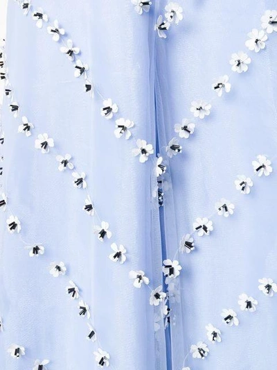 Shop Ganni Appliqué Flower Dress - Blue