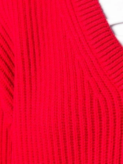 Shop Maison Margiela V-neck Jumper In Red