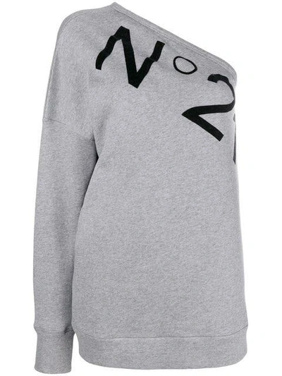 Shop N°21 Nº21 Single Sleeve Sweatshirt - Grey