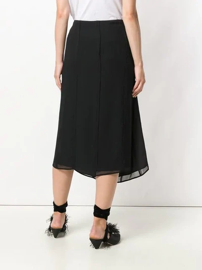 Shop Carven Pleated Wrap Skirt In Black