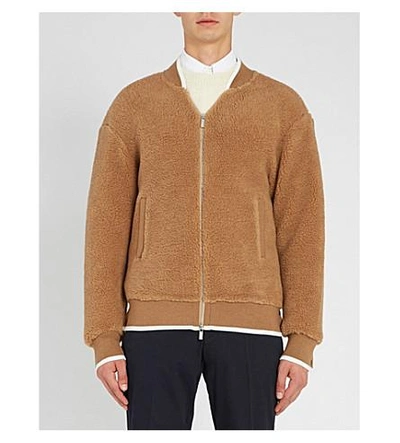 Shop Thom Browne Contrast-trim Camel And Silk Jacket