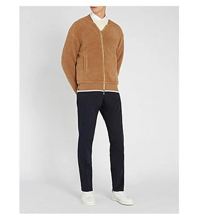 Shop Thom Browne Contrast-trim Camel And Silk Jacket