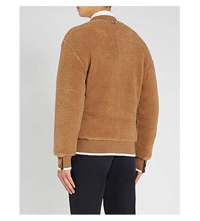 Shop Thom Browne Contrast-trim Camel And Silk Jacket