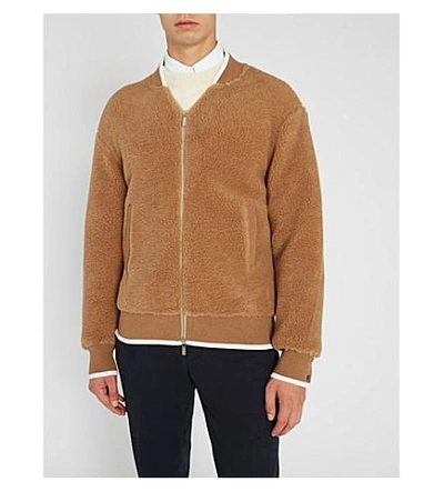 Shop Thom Browne Contrast-trim Camel And Silk Jacket