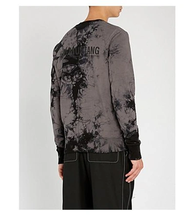 Shop Helmut Lang Tie-dye Cotton-jersey Sweatshirt In Grey Black