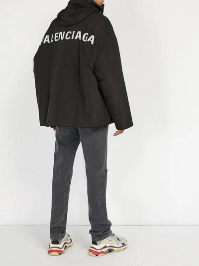 Balenciaga Logo Windbreaker Jacket In Black | ModeSens