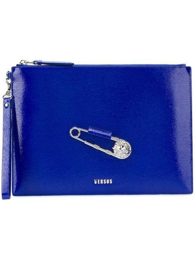 Shop Versus Safety Pin Clutch - Blue