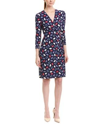 blue faux wrap dress