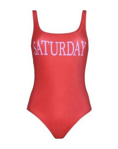 Shop Alberta Ferretti Woman One-piece Swimsuit Red Size 10 Polyester, Elastane