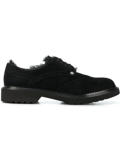 Shop Cesare Paciotti Chunky Sole Brogues - Black