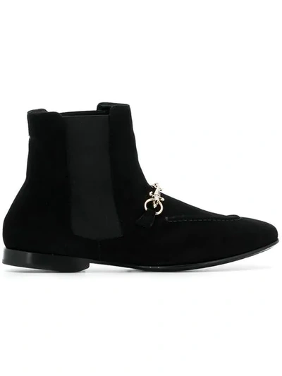 Shop Cesare Paciotti Chain Trim Boots - Black