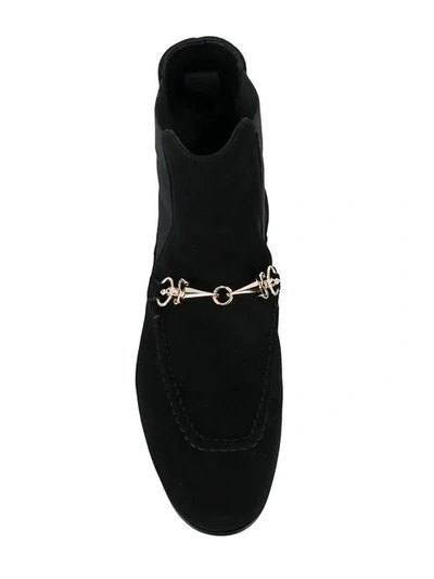 Shop Cesare Paciotti Chain Trim Boots - Black