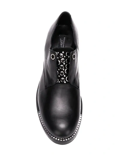 Shop Tosca Blu Slip-on Oxford Shoes In Black