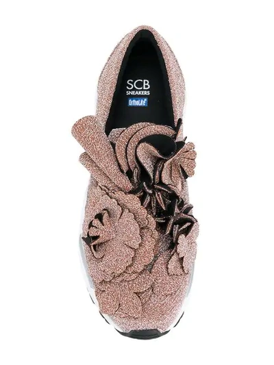 Shop Suecomma Bonnie Flower Embellished Sneakers - Metallic