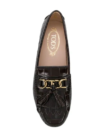 Shop Tod's Gommino Loafers In S611 Marrone Africa
