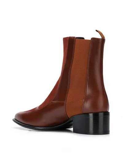 Shop Loewe Block Heel Ankle Boots In Brown