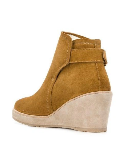 Shop Apc Wedged Ankle Boots In Neutrals